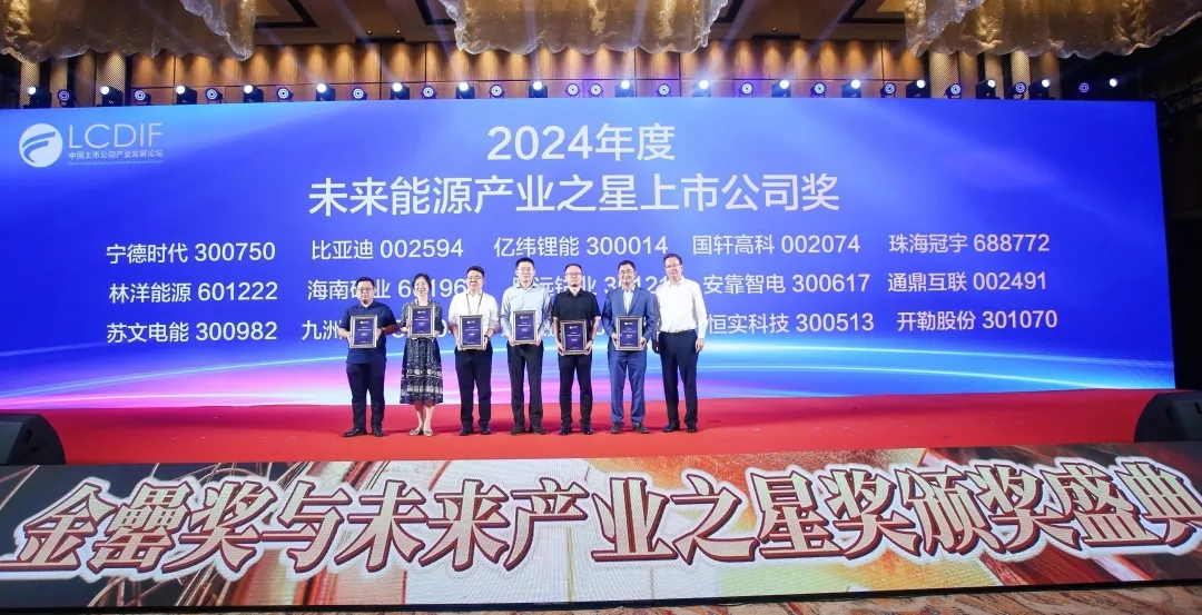 多盈体育【中国】荣获“2024年度未来能源产业之星上市公司”